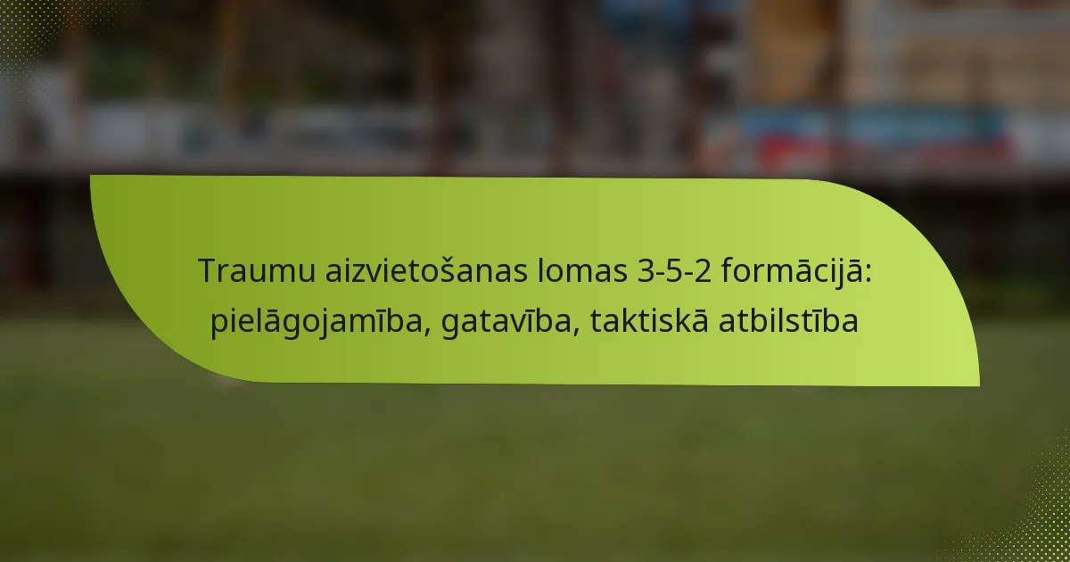 Traumu aizvietošanas lomas 3-5-2 formācijā: pielāgojamība, gatavība, taktiskā atbilstība